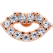 Load image into Gallery viewer, 16G 5/16 Clear CZ Gem Kissy Lips Rosy Threadless Labret Tragus