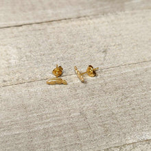 Load image into Gallery viewer, 20G Gold Tone ASTM F-136 Implant Grade Titanium Fashion Feather Stud Earrings