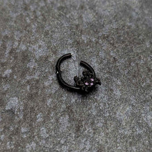 Load image into Gallery viewer, 16G 3/8 Purple Gem Black Chic Crab Hinged Segment Ring