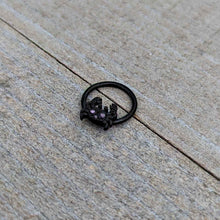 Load image into Gallery viewer, 16G 3/8 Purple Gem Black Chic Crab Hinged Segment Ring