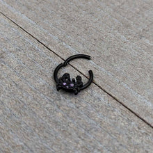 Load image into Gallery viewer, 16G 3/8 Purple Gem Black Chic Crab Hinged Segment Ring