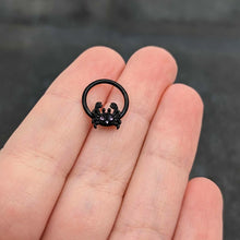 Load image into Gallery viewer, 16G 3/8 Purple Gem Black Chic Crab Hinged Segment Ring
