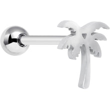 Load image into Gallery viewer, 316L Surgical Steel Tropically Trendy Palm Tree Barbell Tongue Ring