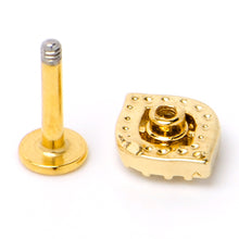 Load image into Gallery viewer, 16G 1/4 Clear Pink Gem Gold Tone Open Eye Labret