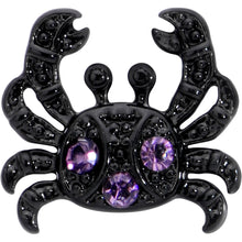 Load image into Gallery viewer, 16G 1/4 Purple Gem Black Chic Crab Labret
