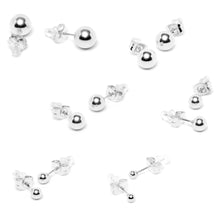 Load image into Gallery viewer, 3mm-8mm Ball Stud 316L Stainless Steel Earrings 6 Pack