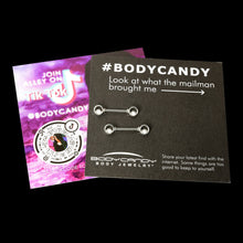 Load image into Gallery viewer, 14G 1/2 White Faux Opal Double Circle Barbell Nipple Ring Set