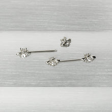 Load image into Gallery viewer, 14G 9/16 Clear Gem Bee Beautiful Insect Barbell Nipple Ring Set