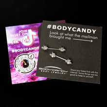 Load image into Gallery viewer, 14G 9/16 Pink Gem Bee Beautiful Insect Barbell Nipple Ring Set