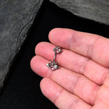 Load image into Gallery viewer, Pink Gem Bees Beautiful Insect Double Mount Belly Ring