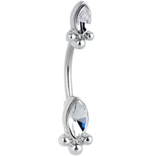 Load image into Gallery viewer, Clear Gem Art Deco Ovals Double Mount Belly Ring