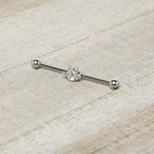 Load image into Gallery viewer, 14G Clear Gem Bee Beautiful Insect Industrial Barbell 38mm