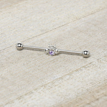 Load image into Gallery viewer, 14G Purple Gem Bee Beautiful Insect Industrial Barbell 38mm