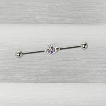Load image into Gallery viewer, 14G Purple Gem Bee Beautiful Insect Industrial Barbell 38mm