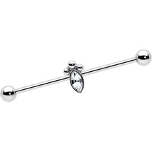 Load image into Gallery viewer, 14G Gem Deco Oval Industrial Barbell 38mm