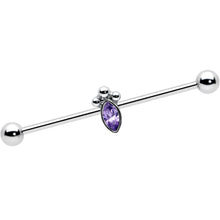 Load image into Gallery viewer, 14G Gem Deco Oval Industrial Barbell 38mm