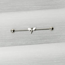 Load image into Gallery viewer, 14G White Faux Opal Simple Style Dragonfly Industrial Barbell 38mm