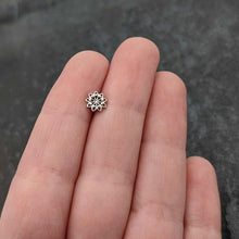 Load image into Gallery viewer, 16G 5/16 Clear Gem Starry Flower Labret Monroe Tragus