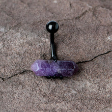 Load image into Gallery viewer, Purple Amethyst Stone Black Claw Belly Ring