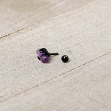 Load image into Gallery viewer, 16G 1/4 Purple Amethyst Black Claw Obelisk Cartilage Earring