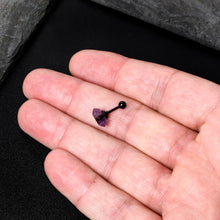 Load image into Gallery viewer, 16G 1/4 Purple Amethyst Black Claw Obelisk Cartilage Earring