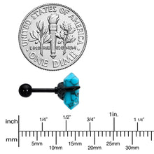 Load image into Gallery viewer, 16G 1/4 Blue Turquoise Black Claw Obelisk Cartilage Earring