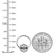 Load image into Gallery viewer, 16G 3/8 Clear Gem Epic Fabulous Flower Hinged Segment Ring