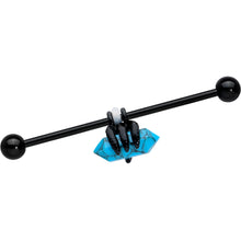 Load image into Gallery viewer, 14G Blue Turquoise Black Claw Industrial Barbell 38mm