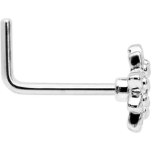 Load image into Gallery viewer, 20G 7mm Clear Gem Elegant Starry Flower L Shape Nose Ring