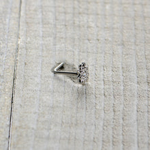 Load image into Gallery viewer, 20G 7mm Clear Gem Elegant Starry Flower L Shape Nose Ring