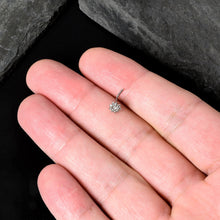 Load image into Gallery viewer, 20G 7mm Clear Gem Elegant Starry Flower L Shape Nose Ring