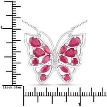 Load image into Gallery viewer, 2.88 Carat Genuine Ruby and White Zircon .925 Sterling Silver Necklace