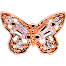 Load image into Gallery viewer, 16G 1/4 Clear Gem Rosy Tone Opulent Butterfly Cartilage Earring