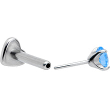 Load image into Gallery viewer, 16G 5/16 Blue CZ ASTM F-136 Implant Grade Titanium Threadless Heart End Labret