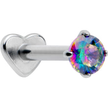Load image into Gallery viewer, 16G 5/16 Vitrail CZ ASTM F-136 Implant Grade Titanium Threadless Heart End Labret