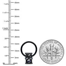 Load image into Gallery viewer, 16G 3/8 Purple Gem Black Heart Goth Hourglass Hinged Segment Ring