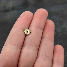 Load image into Gallery viewer, 16G 5/16 Blue Gem Gold Tone Lacy Rhombus Labret Monroe Tragus