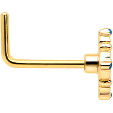 Load image into Gallery viewer, 20G 1/4 Gold Tone Lacy Rhombus L Shape Nose Ring