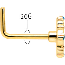 Load image into Gallery viewer, 20G 1/4 Gold Tone Lacy Rhombus L Shape Nose Ring