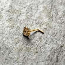 Load image into Gallery viewer, 20G 1/4 Gold Tone Lacy Rhombus L Shape Nose Ring