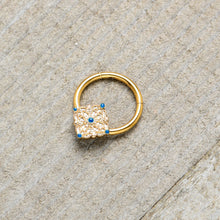 Load image into Gallery viewer, 16G 3/8 Gold Tone Lacy Rhombus Hinged Segment Ring