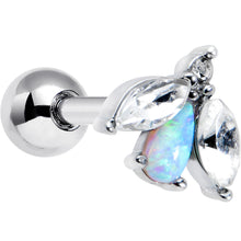 Load image into Gallery viewer, 16G 1/4 White Synthetic Opal Flower Cartilage Tragus Earring