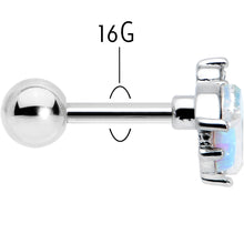 Load image into Gallery viewer, 16G 1/4 White Synthetic Opal Flower Cartilage Tragus Earring