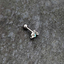 Load image into Gallery viewer, 16G 1/4 White Synthetic Opal Flower Cartilage Tragus Earring