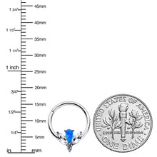 Load image into Gallery viewer, 16G 3/8 Blue Faux Opal Style Flower Hinged Segment Ring
