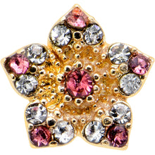 Load image into Gallery viewer, 16G 1/4 Pink Clear Gem Gold Tone Texture Star Cartilage Earring