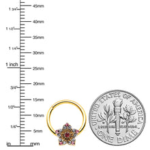Load image into Gallery viewer, 16G 3/8 Pink Clear Gem Gold Tone Texture Star Hinged Segment Ring