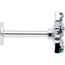 Load image into Gallery viewer, 16G 5/16 Clear Blue Gem Opulent Flower Labret Monroe Tragus