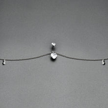 Load image into Gallery viewer, Clear Gem Double Heart Double Mount Belly Ring Belly Chain