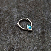 Load image into Gallery viewer, 16G 5/16 Blue Gem Deco Oval Cartilage Clicker